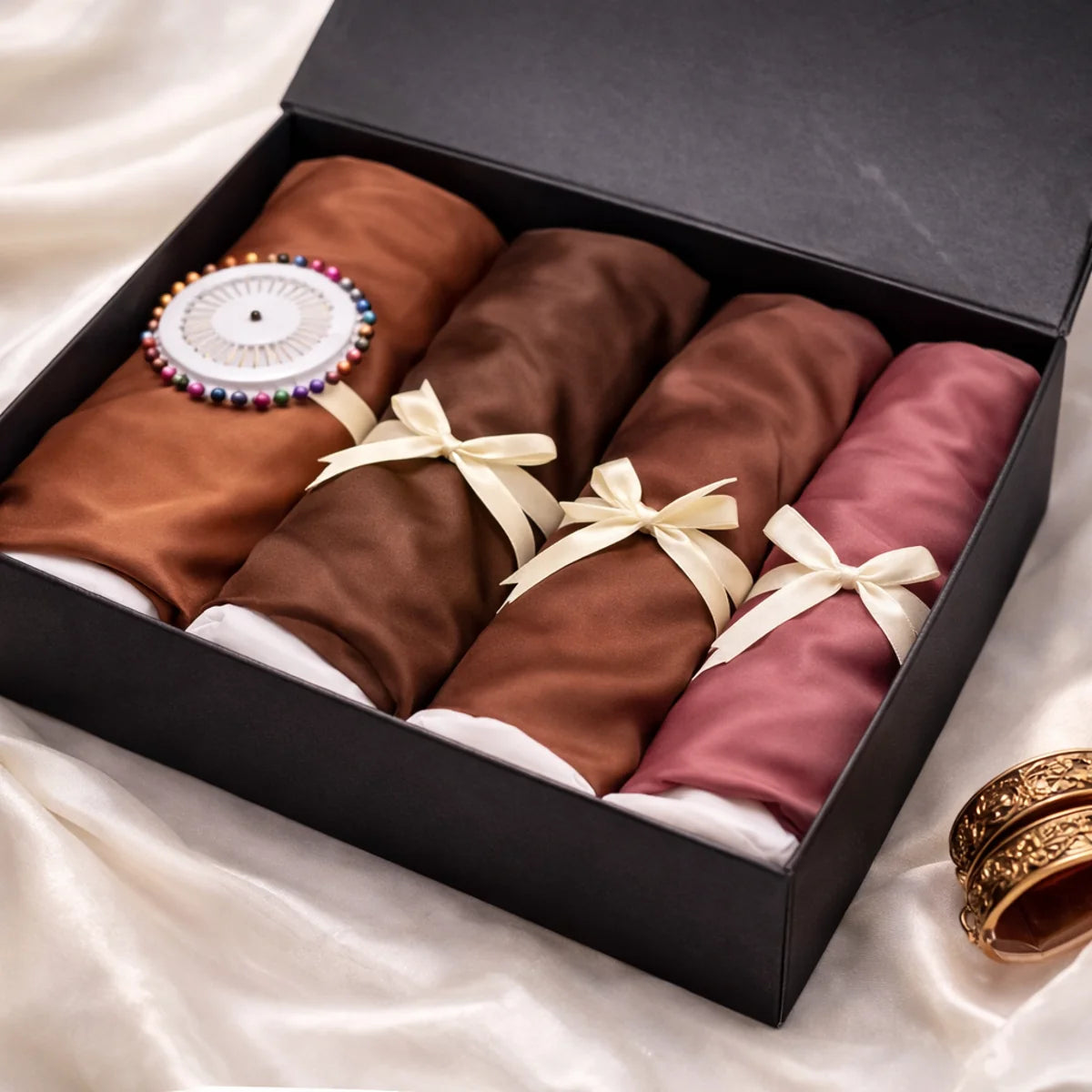 Customized Bundle Of 3 Silk Hijabs|Free Delivery
