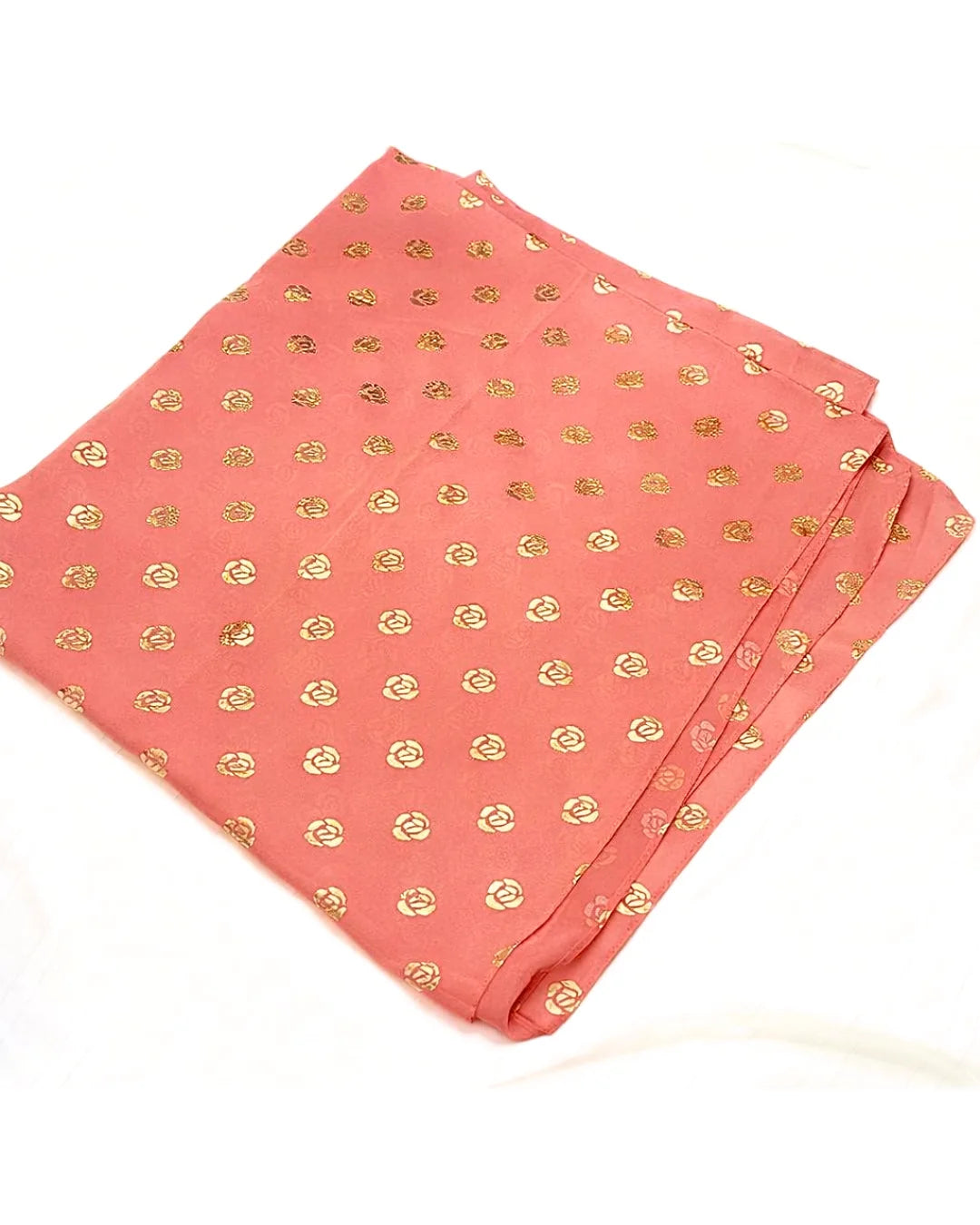 Chiffon Hijab With Block Print - Pink