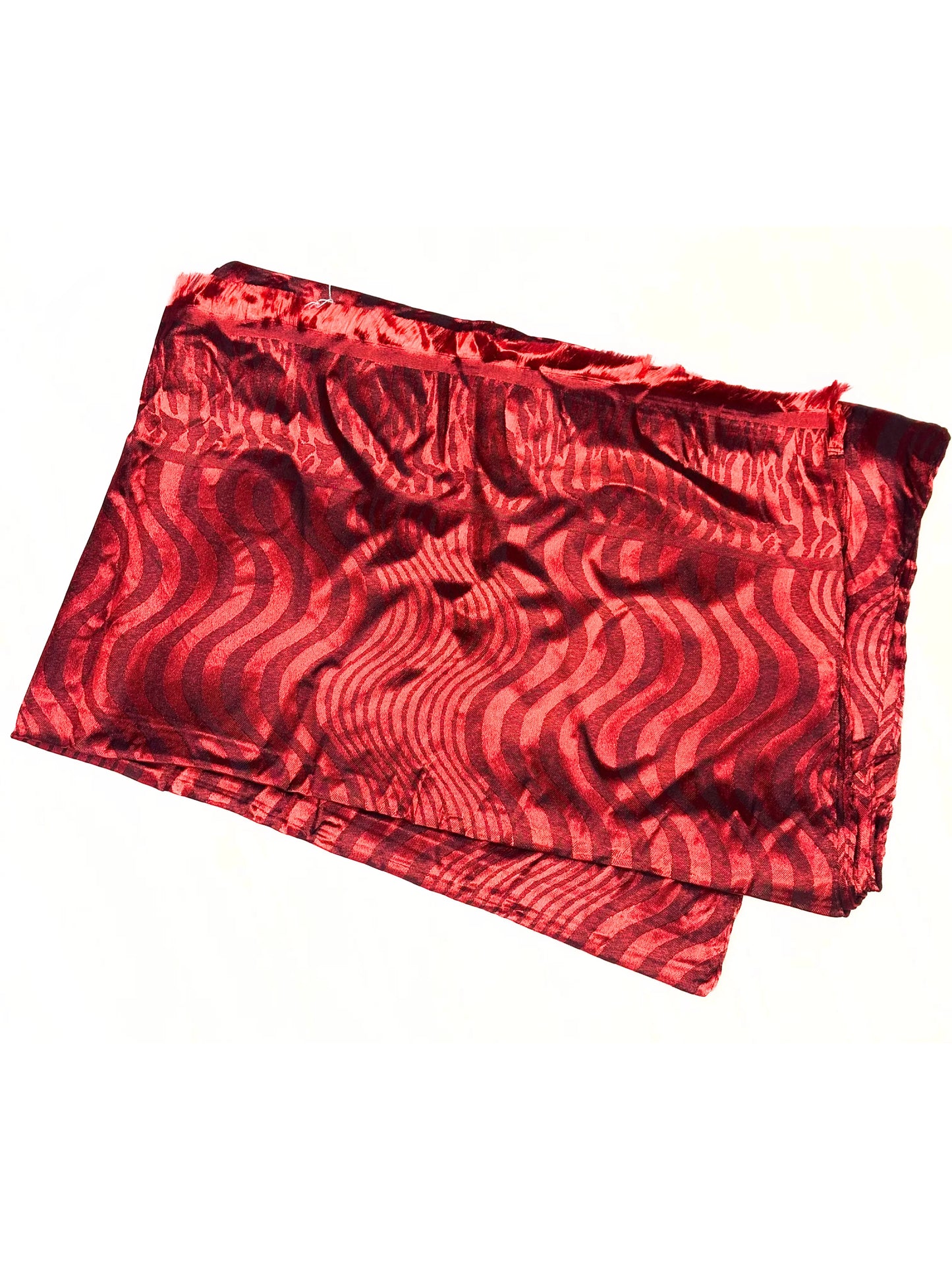 Printed Silk Hijabs - Red