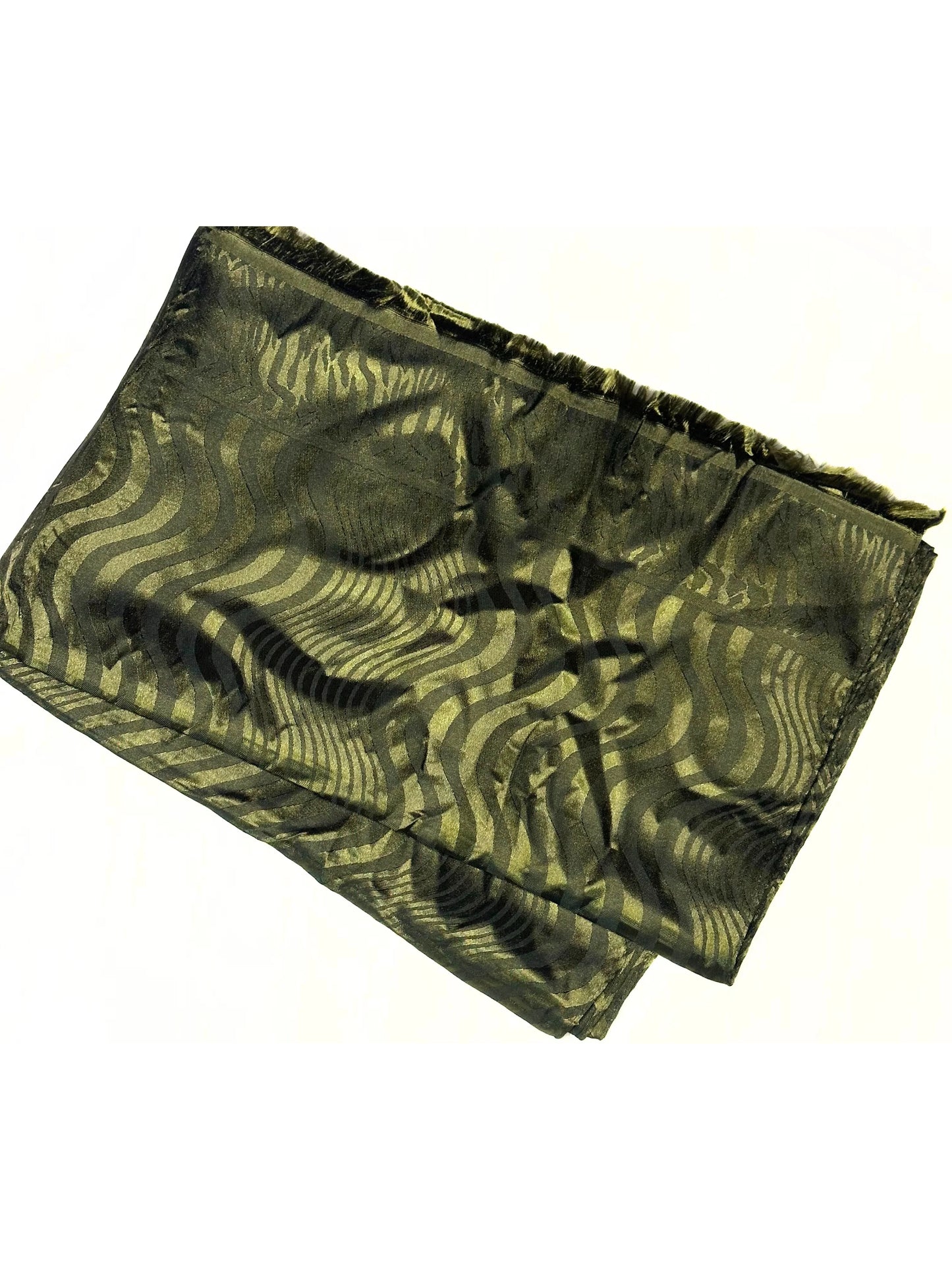 Printed Silk Hijab - Mehendi Colour