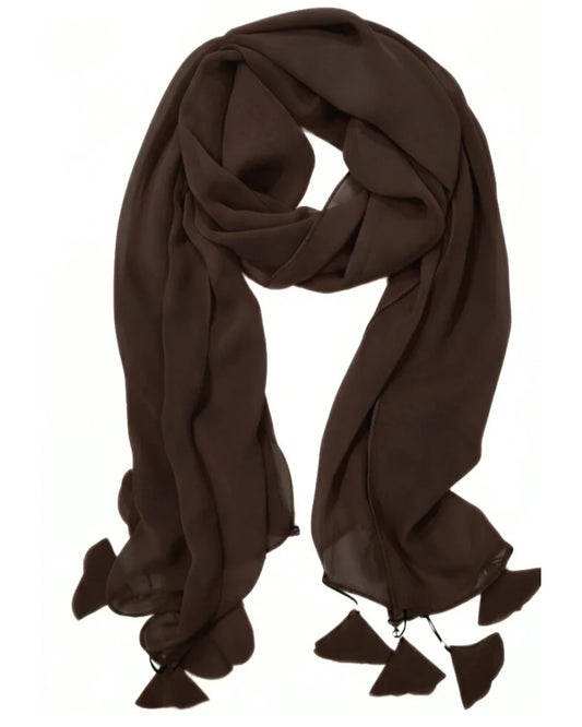 Plain Chiffon Hijab - Brown