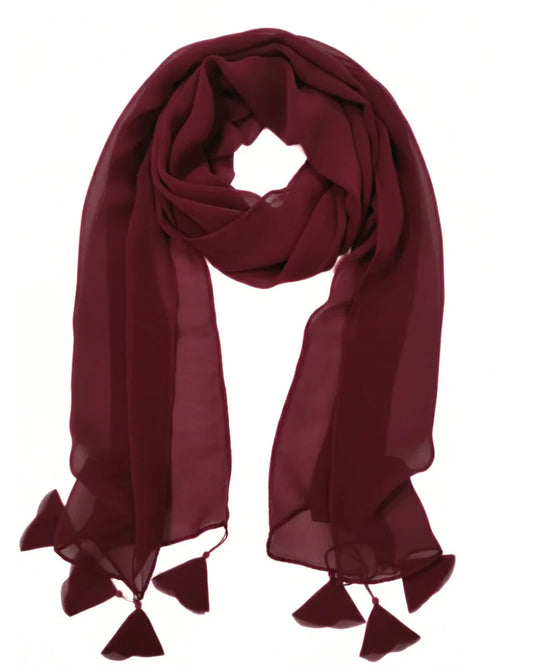 Plain Chiffon Hijab - Maroon