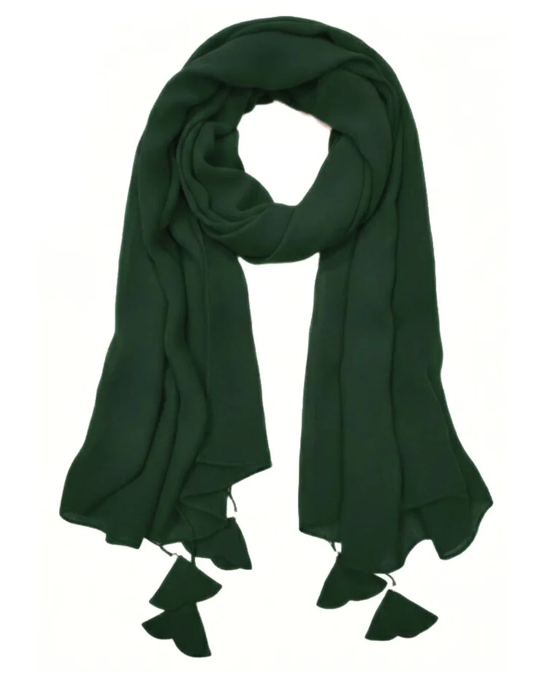 Plain Chiffon Hijab - Bottle Green
