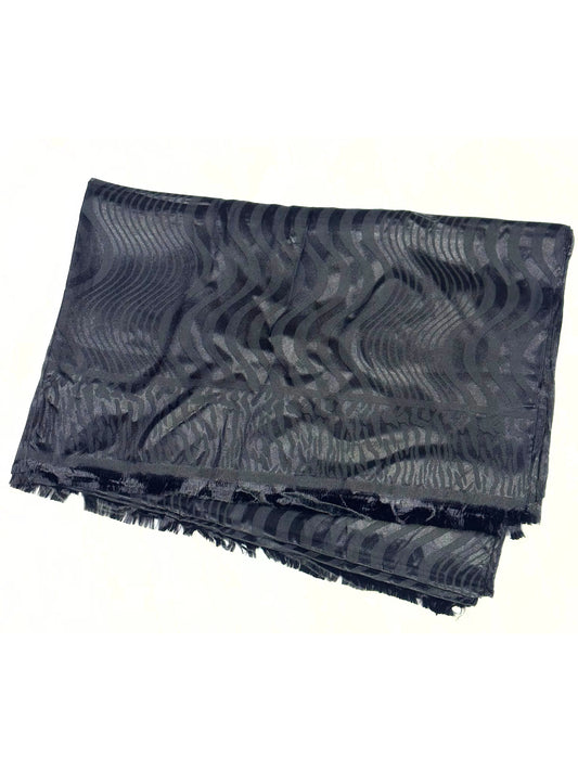 Printed Silk Hijab - Black