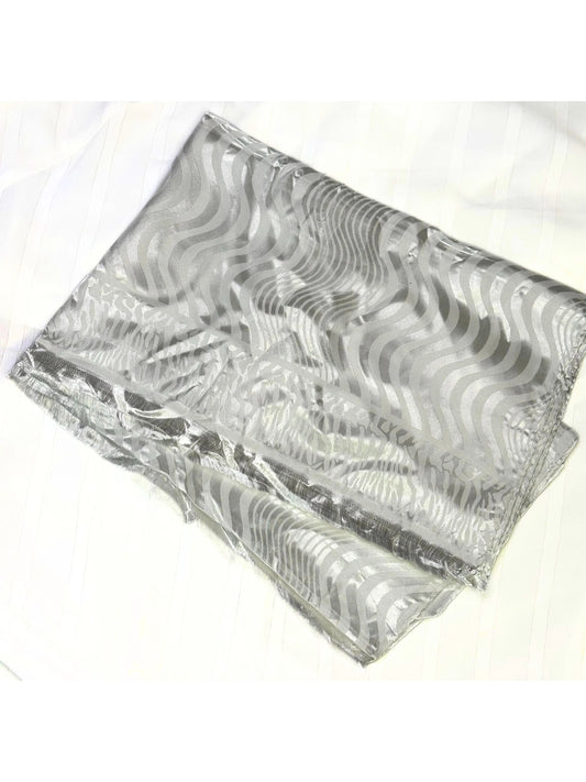 Printed Silk Hijab - White