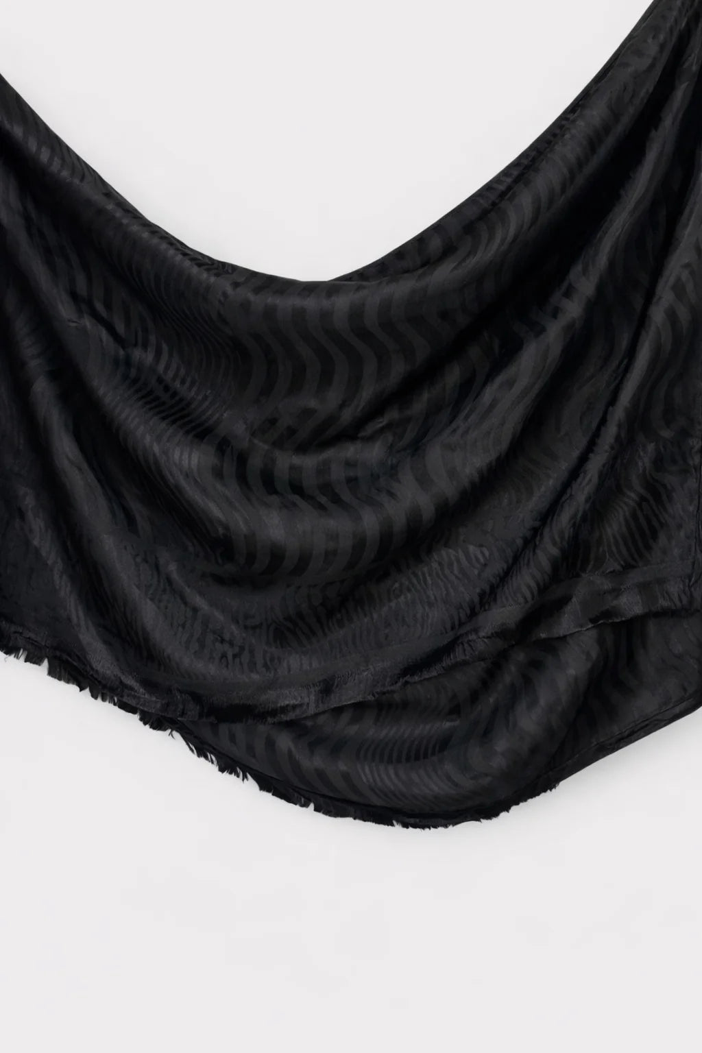 Printed Silk Hijab - Black