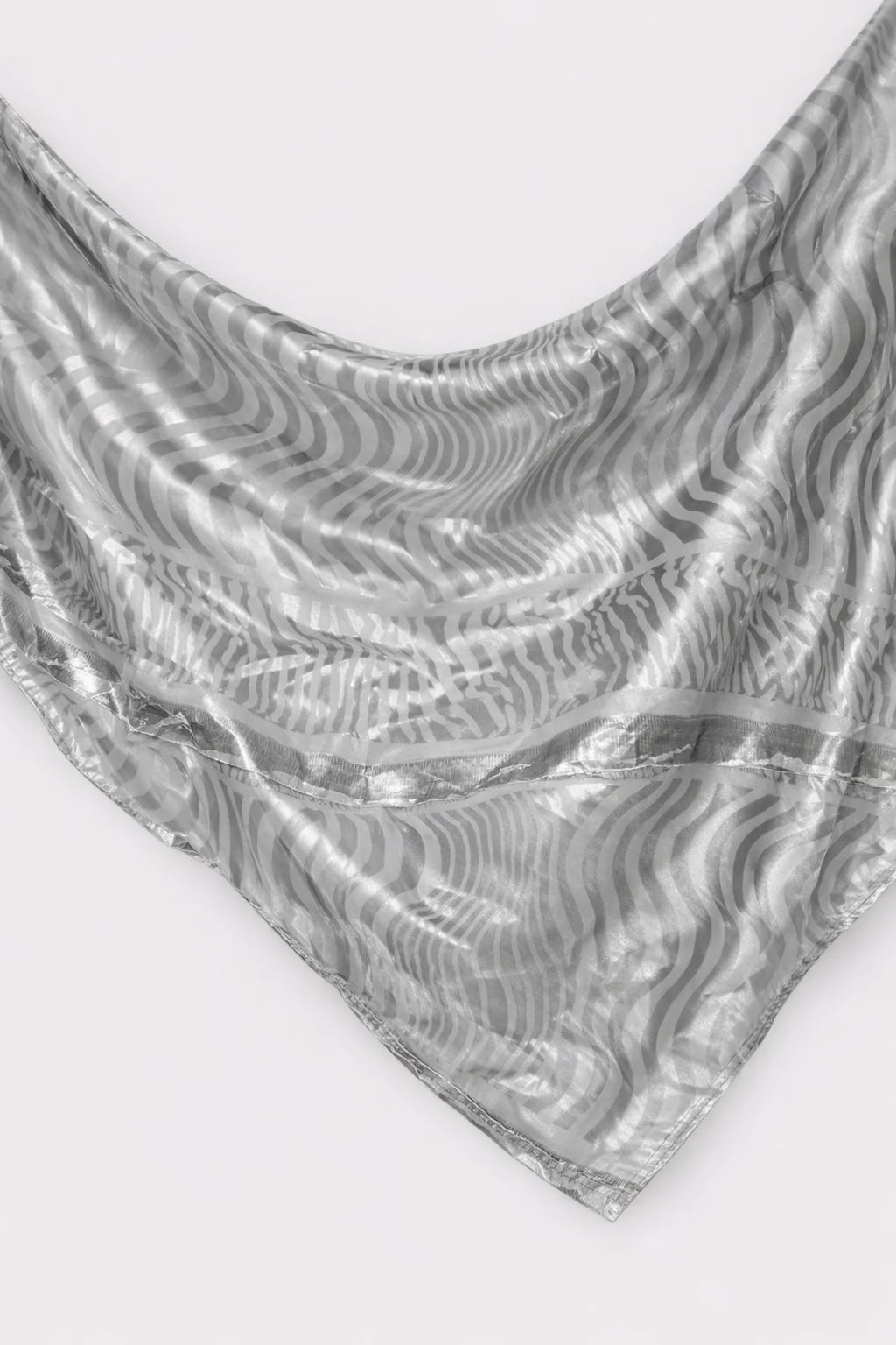 Printed Silk Hijab - White