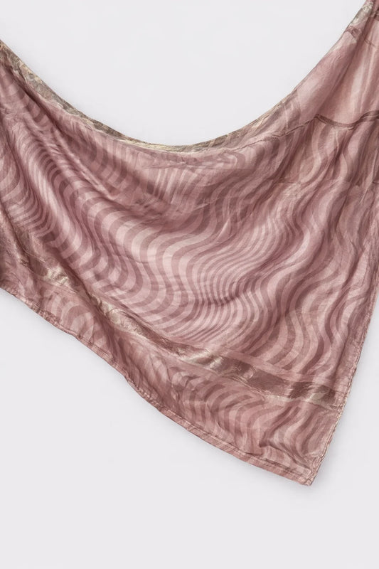Printed Silk Hijab - Tea Pink/Muted Pink