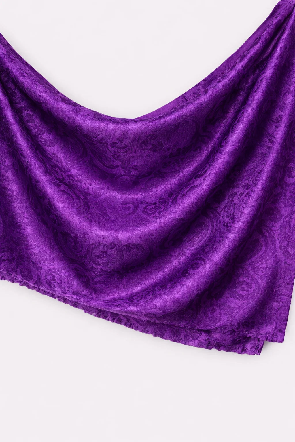 Printed Silk Hijab - Purple