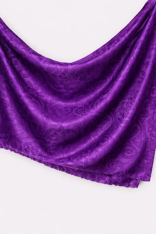 Printed Silk Hijab - Purple